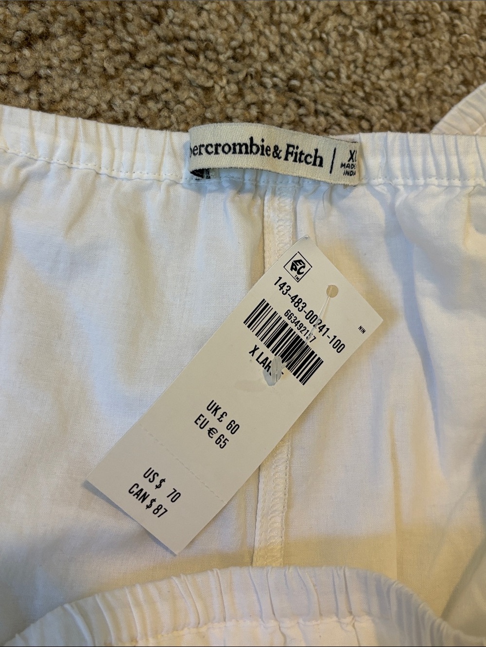 NWT* Abercrombie & Fitch 100% Cotton White Lace Trimmed Tiered Skort Size XL - Picture 5 of 6